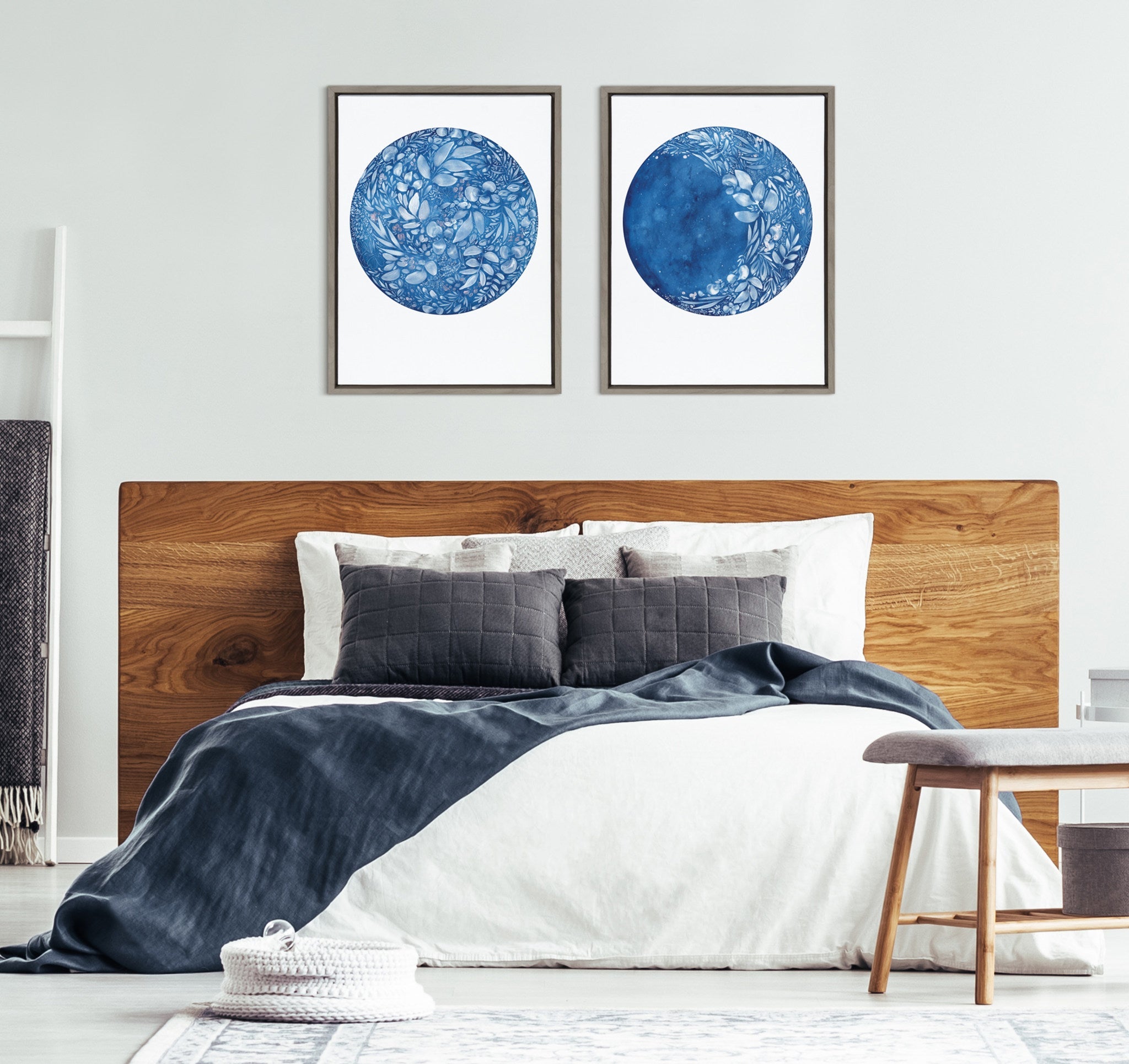 Sylvie Waxing Flower Moon Framed Canvas by Ingrid Sanchez of by kateandlaurel - product image 7 for Resin Society