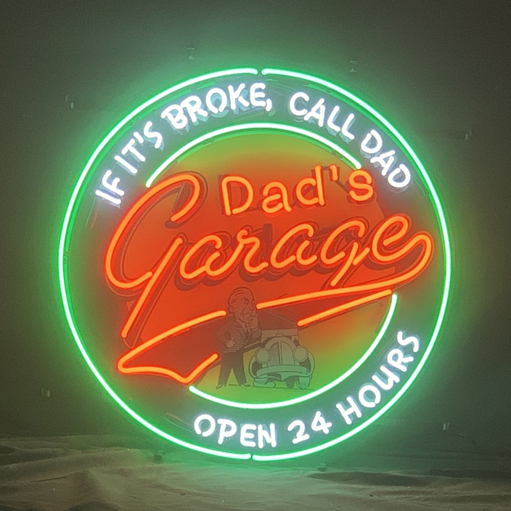 If It's Broken, Call Dad Dad's Garage Open 24 Hours Neon Sign Light by Neon Signs Land - main product image for Resin Society