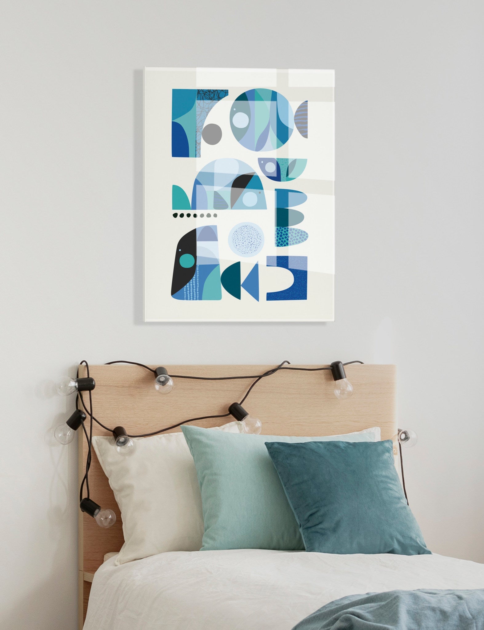 Mid Century Fish Blue Floating Acrylic Art by kateandlaurel - product image 10 for Resin Society