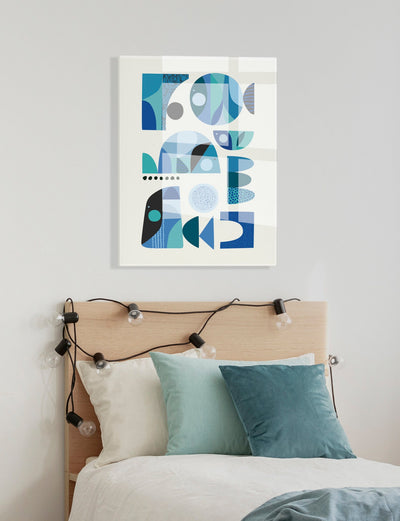 Mid Century Fish Blue Floating Acrylic Art by kateandlaurel - product image 10 for Resin Society