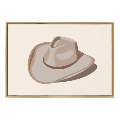 Sylvie Cowgirl Hat Landscape Framed Canvas by Honey Island Studio