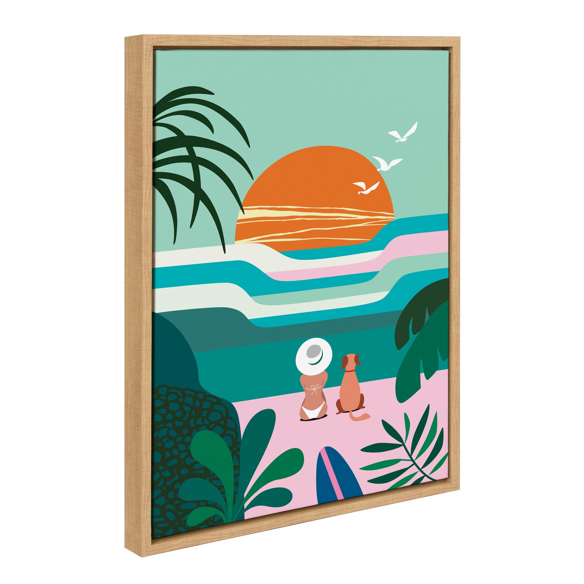 Sylvie Sun Flock Framed Canvas by kateandlaurel - main product image for Resin Society