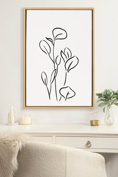 Sylvie Botanical Sketch Print No 3 Framed Canvas by kateandlaurel - product image 13 for Resin Society