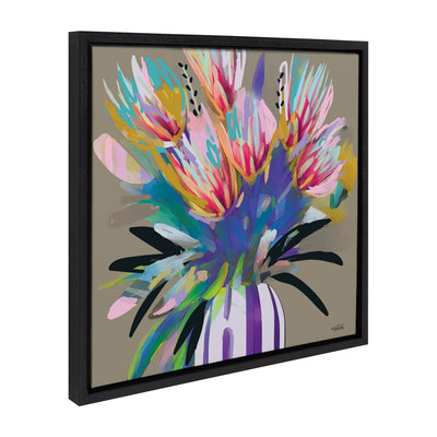 Sylvie Bright Flowers Framed Canvas showing vivid floral painting in a modern lightweight frame