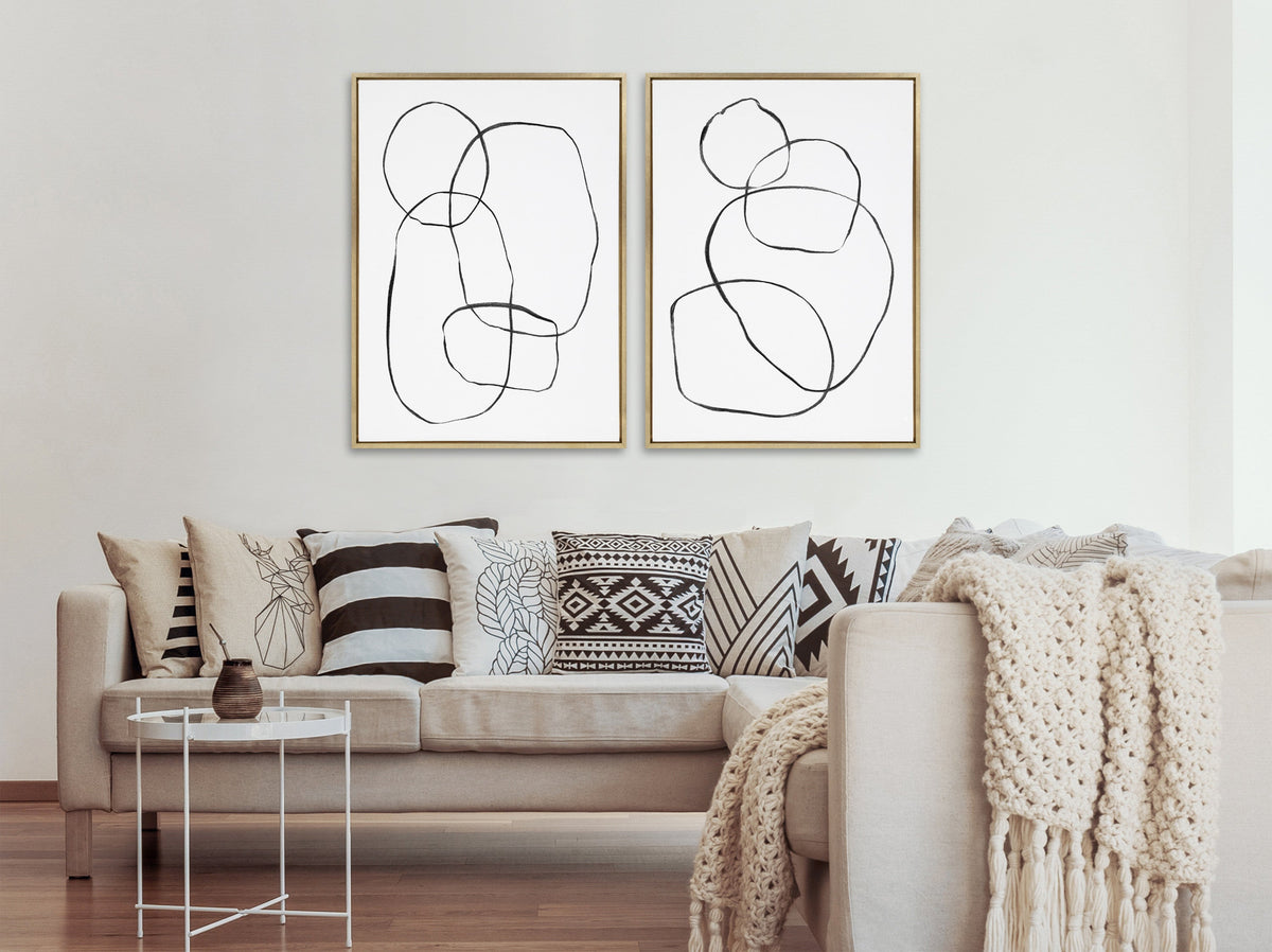 Sylvie Going in Circles Framed Textured Canvas Set by kateandlaurel - product image 4 for Resin Society