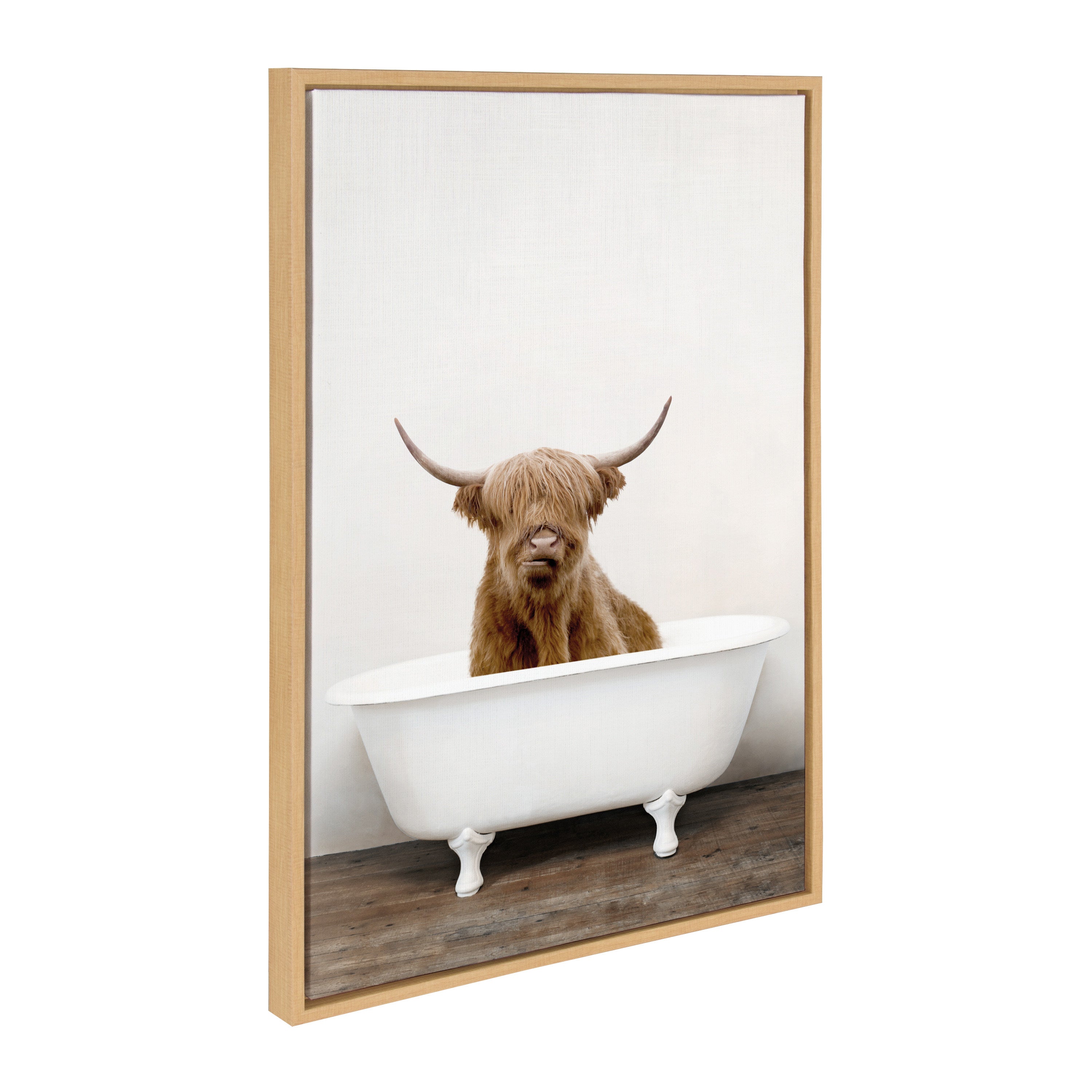 Sylvie Highland Cow in Tub Color Framed Canvas by kateandlaurel - product image 19 for Resin Society
