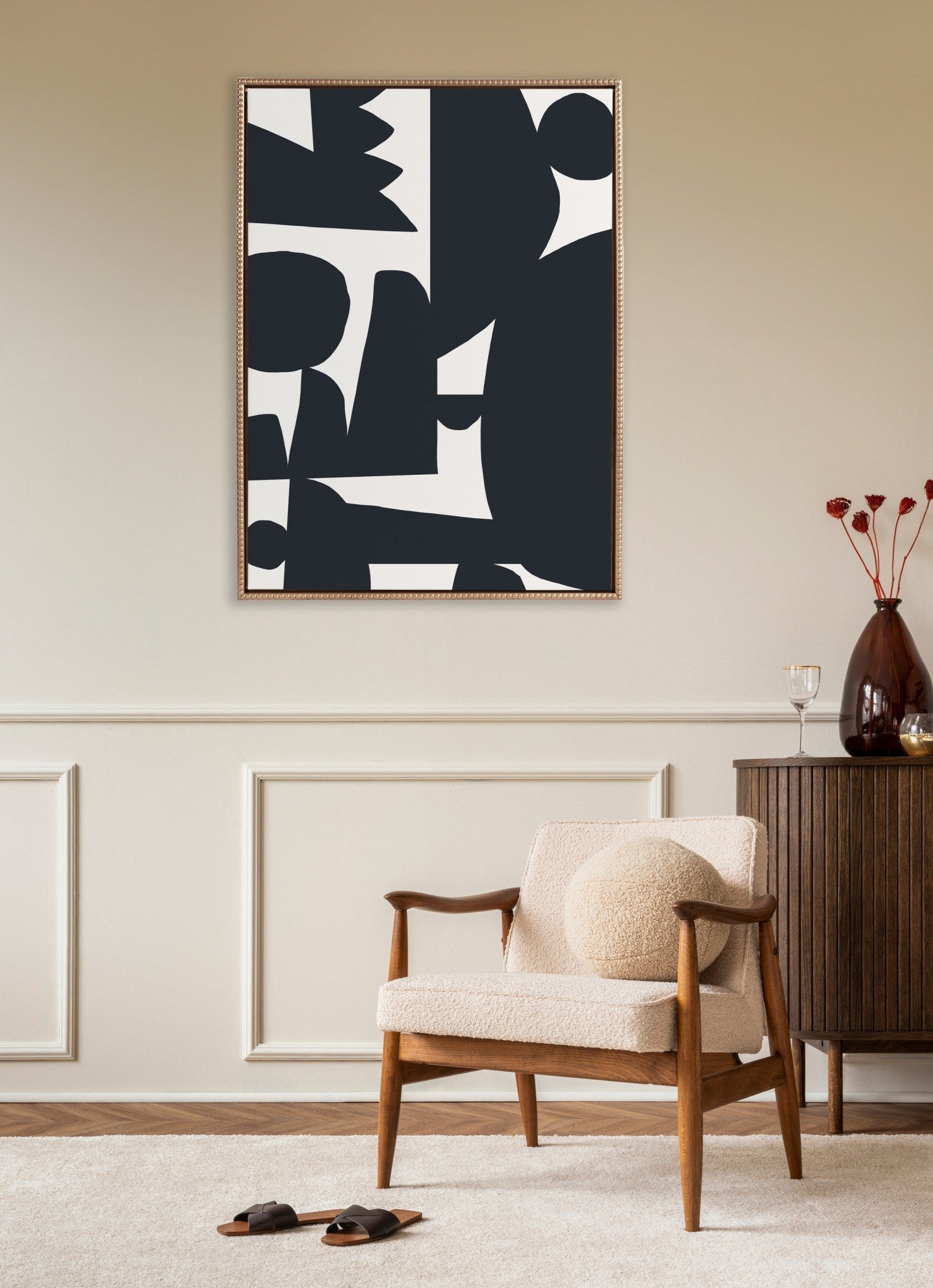 Sylvie Beaded Quiet Jungle I Framed Canvas by Kelly Knaga