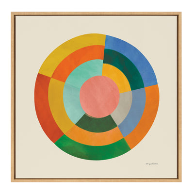 Sylvie Colorwheel Cream Framed Canvas by Carey Copeland