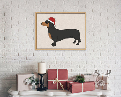 Sylvie Dachshund Through The Snow Framed Canvas by Jake Goossen