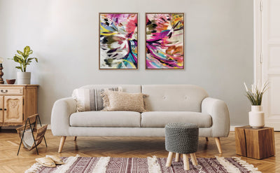 Sylvie Beaded Amaze Left and Right Framed Canvas Art Set by Inkheart Designs