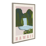 Sylvie Travel Poster Hawaii Framed Canvas by kateandlaurel - product image 2 for Resin Society