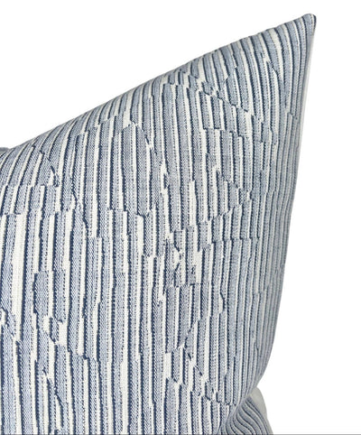 Cadence Striped Pillow Cover in Denim Blue