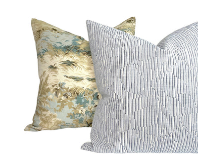 Lincoln Toile Pillow Cover in Light Blue, Thibaut Pillows