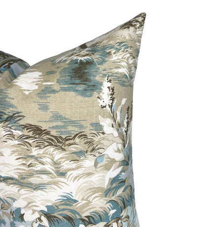 Lincoln Toile Pillow Cover in Light Blue, Thibaut Pillows