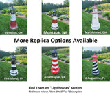 Amish handmade patriotic solar lighthouse garden decor with American flag colors