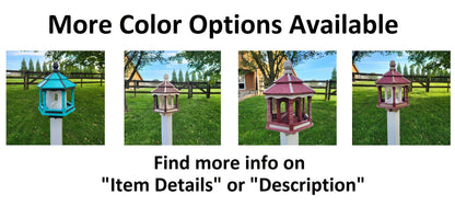 Amish handmade gazebo bird feeder in outdoor garden setting