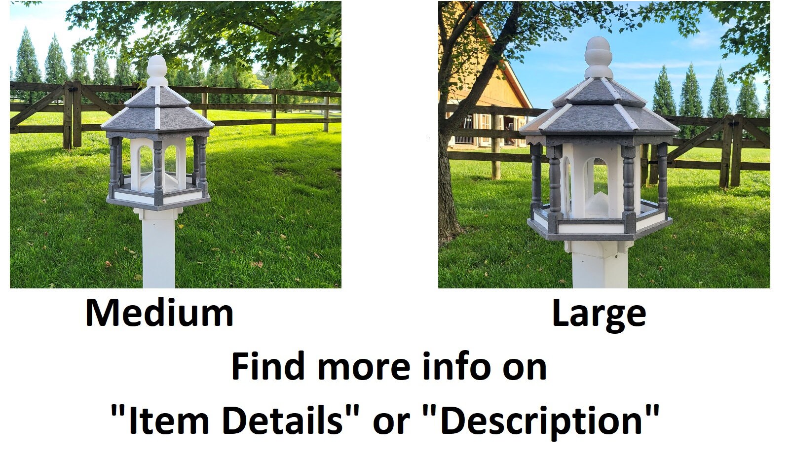 Amish handmade gazebo bird feeder in outdoor garden setting