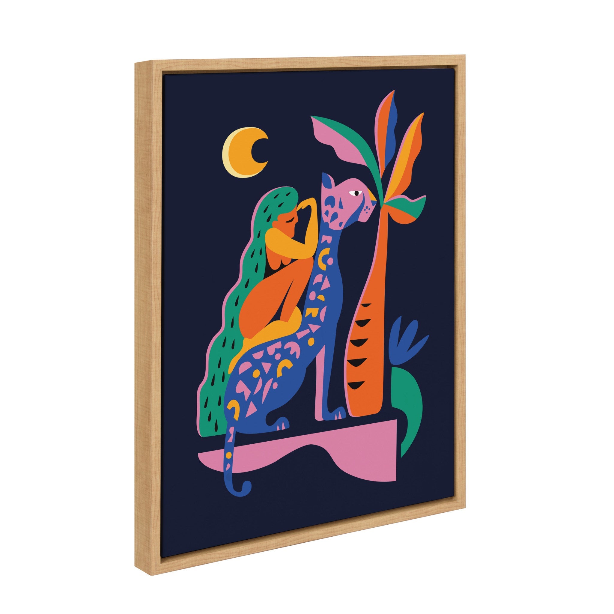 Sylvie Girl On Cheetah Framed Canvas by kateandlaurel - product image 2 for Resin Society