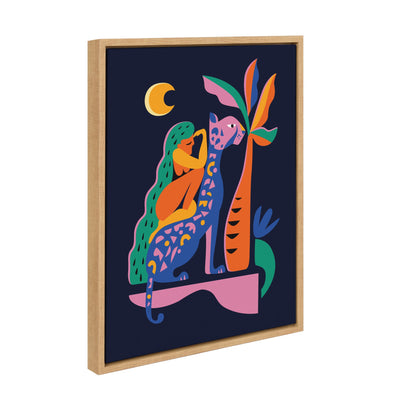 Sylvie Girl On Cheetah Framed Canvas by kateandlaurel - product image 2 for Resin Society
