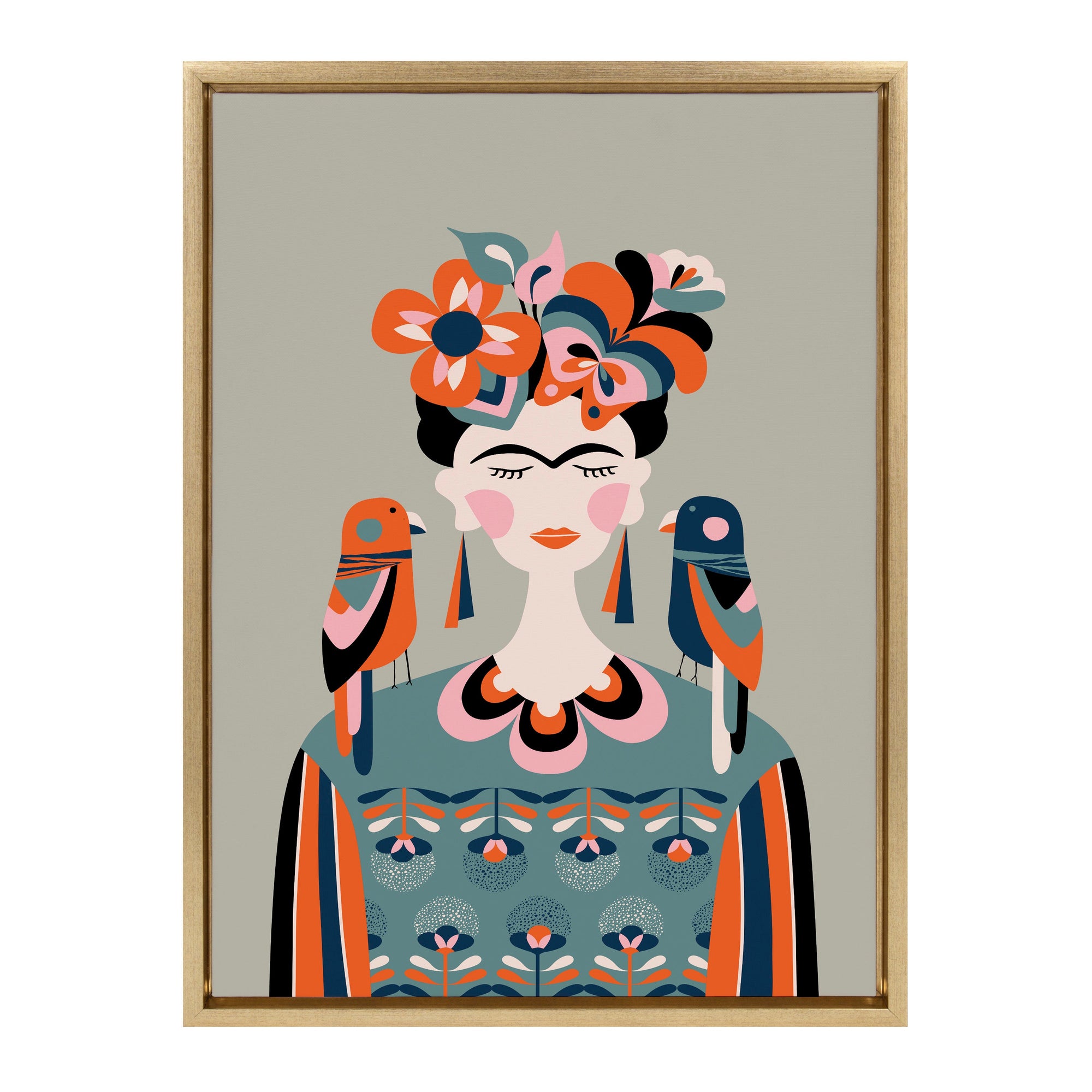 Sylvie MCM Frida Kahlo Framed Canvas by kateandlaurel - product image 7 for Resin Society