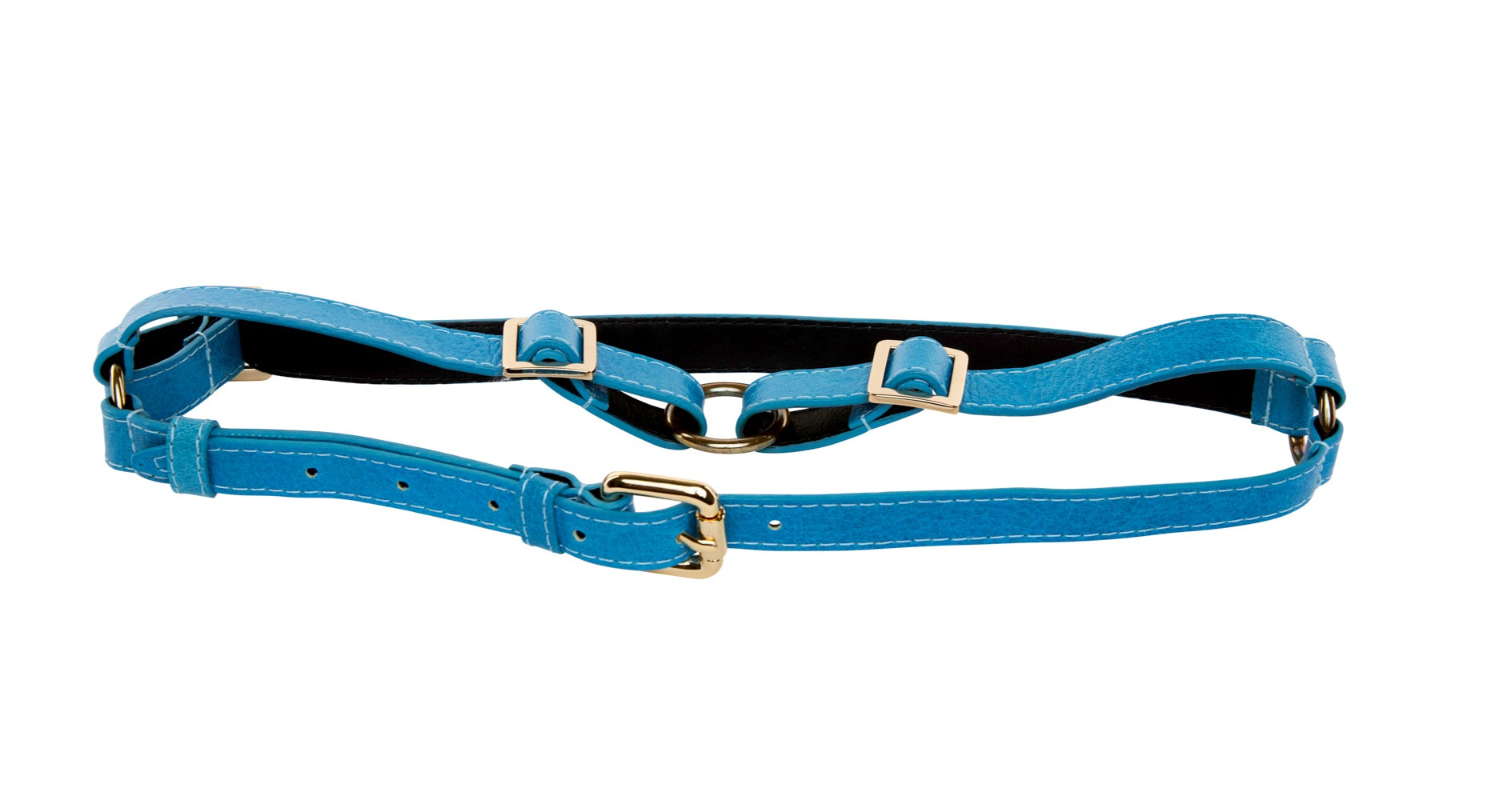 Blue Vegetable Colored Italian Leather Harness by Allysa Payne Beverly Hills - main product image for Resin Society
