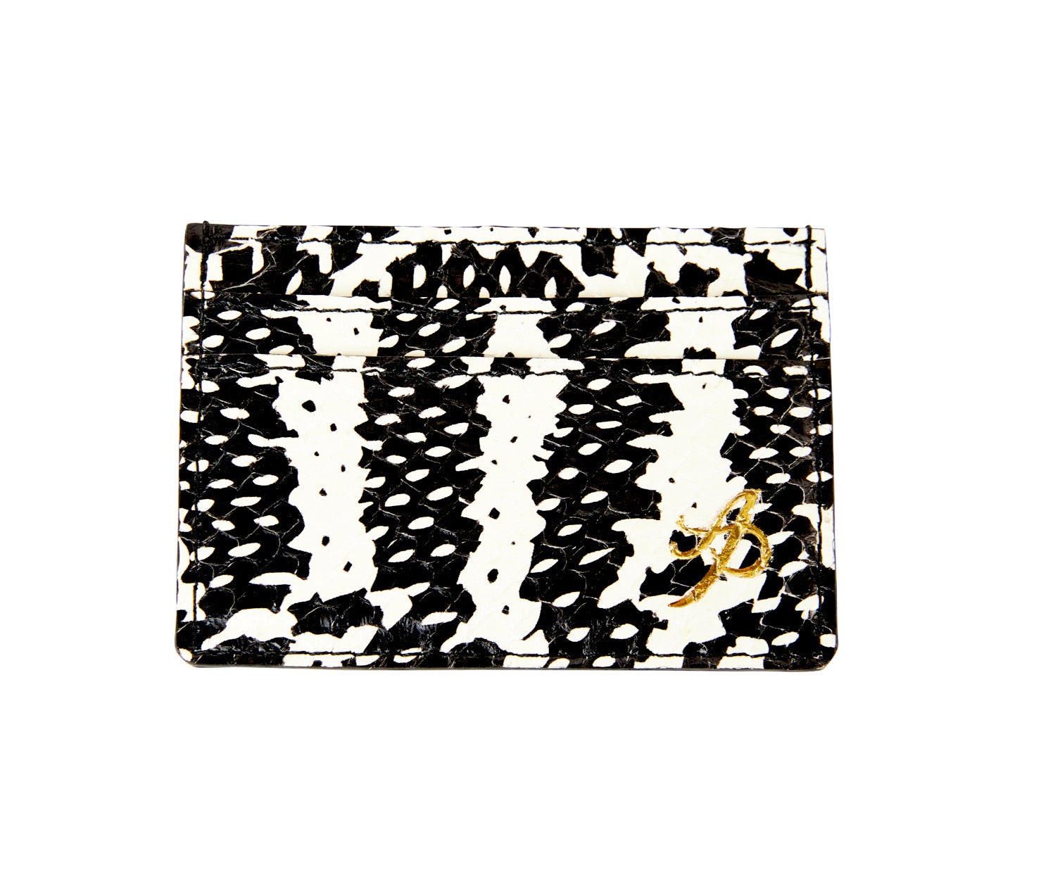 Black & White Snake Card Wallet, double sided with monochrome snake pattern