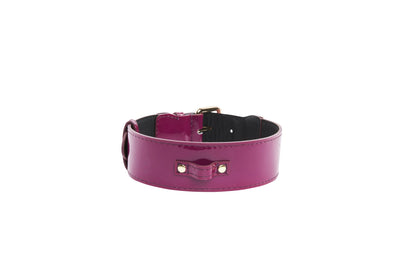 Purple Patent Italian Leather/Classic Hardware Collar by Allysa Payne Beverly Hills - product image 2 for Resin Society