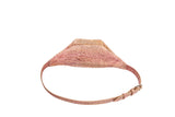 Pink and beige embossed snake pattern belt bag with adjustable strap and gold-tone buckle, shown flat against a white background.