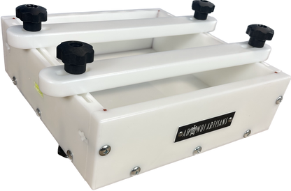 Ahonui Artisans 11x11x3 inch HDPE epoxy resin casting form with clamps and leveling feet