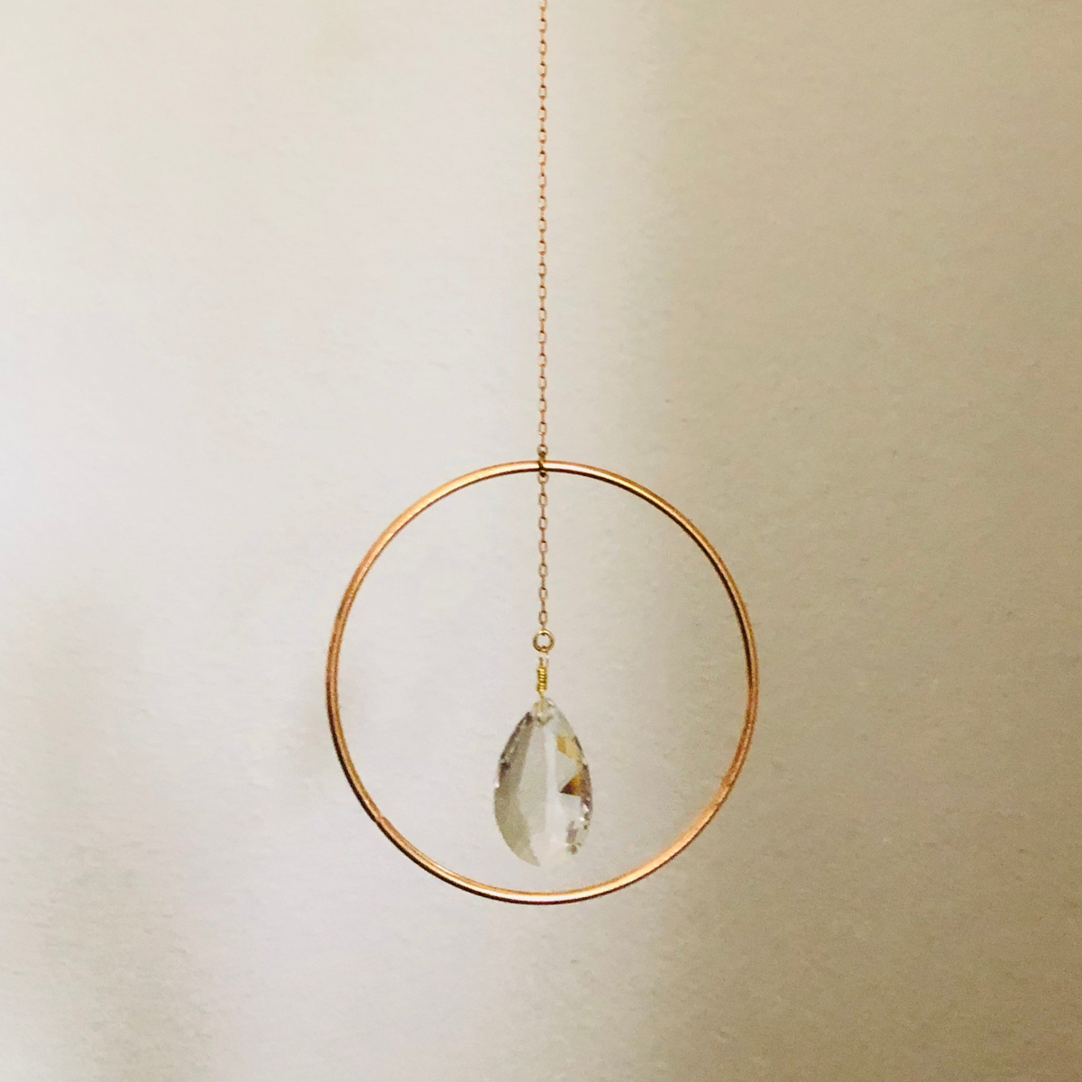Westerly Suncatcher brass wall hanging with vintage faceted crystals