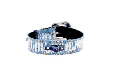 Light Blue/Dark Blue Silver Iridescent Snake/Swarovski Collar by Allysa Payne Beverly Hills - product image 3 for Resin Society