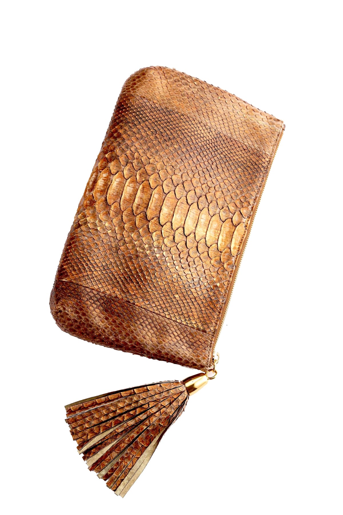 Bronze Python Clutch by Allysa Payne Beverly Hills - main product image for Resin Society