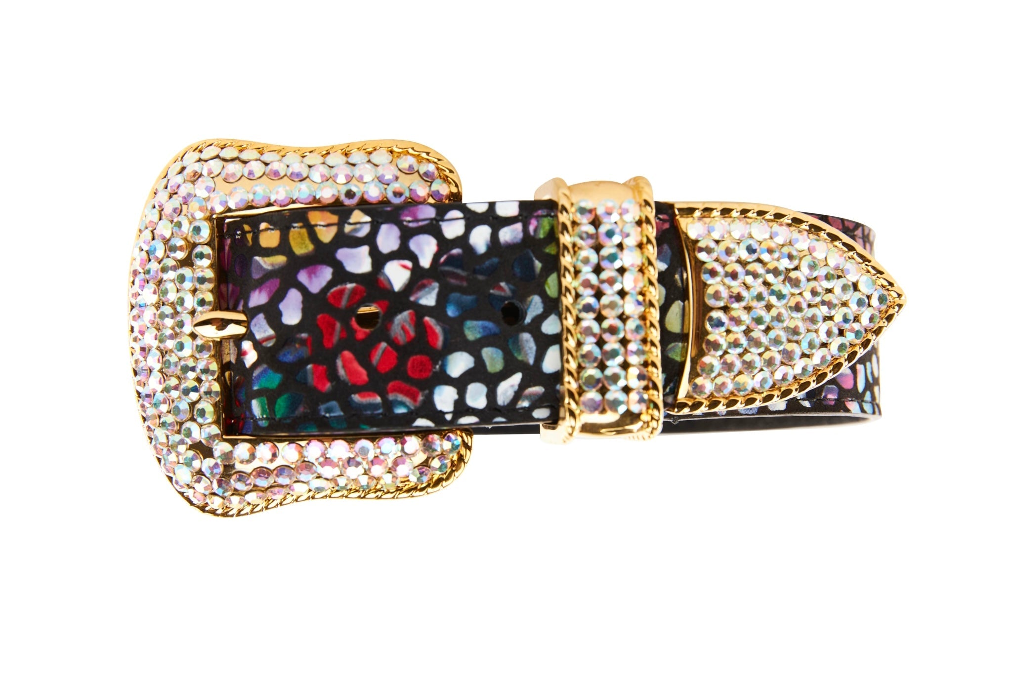 Luxury Pet Fashion Burgundy & Black Floral Mosaic Italian Leather Collar Set with Silver Swarovski Crystal Hardware