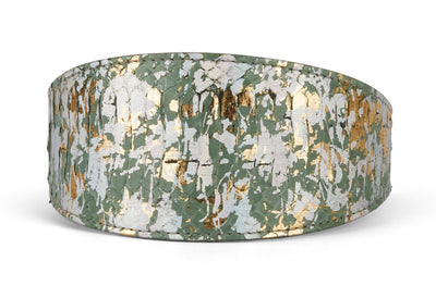Iridescent Art Deco Green/Gold/Silver 3” Wide Style Collar by Allysa Payne Beverly Hills