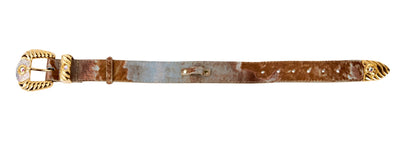 Rustic, Chic Hair On Hide Italian Leather With Ornate Swarovski Crystal