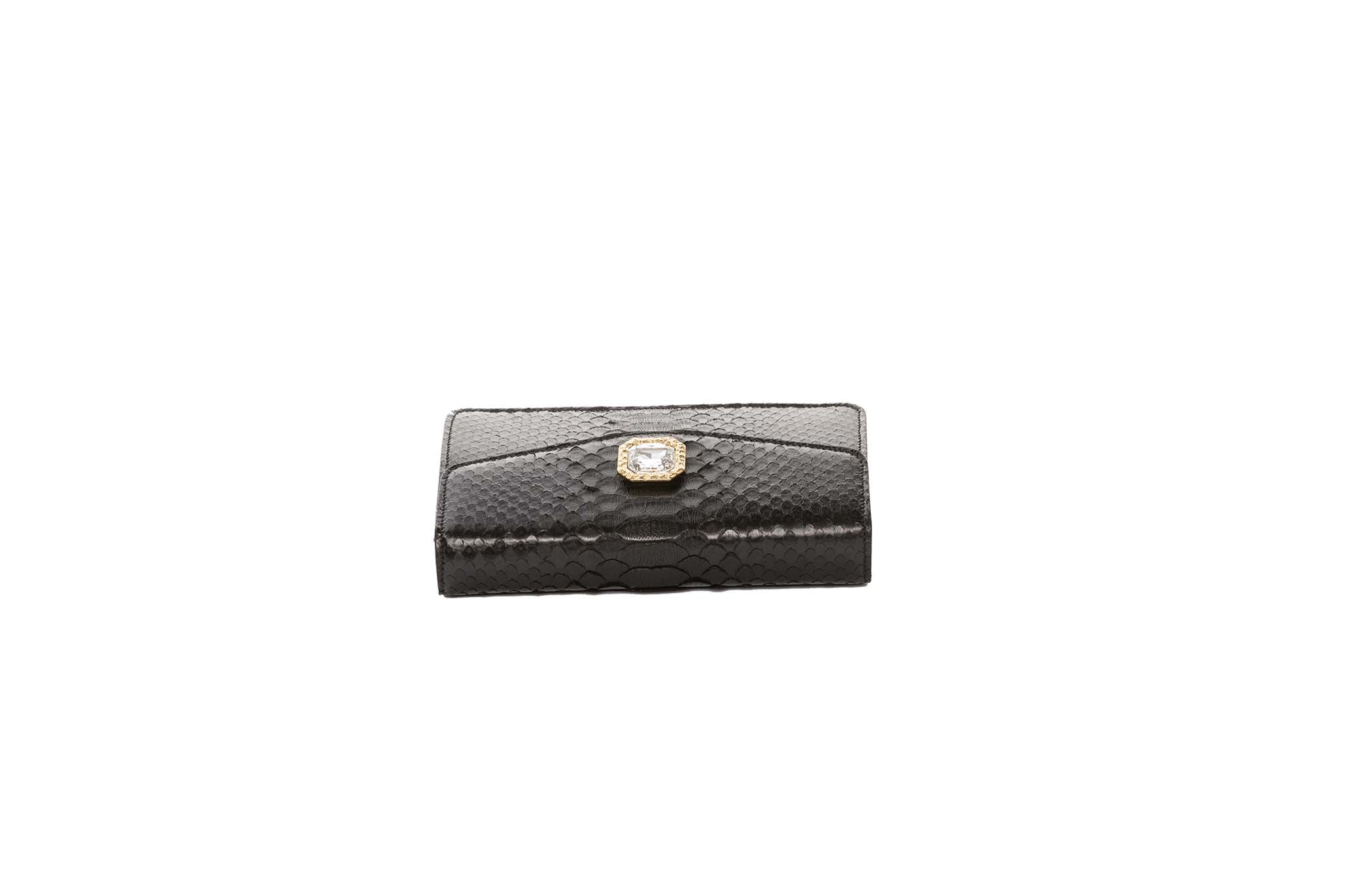 Black Python Clutch With Custom Swarovski Crystal by Allysa Payne Beverly Hills - product image 7 for Resin Society