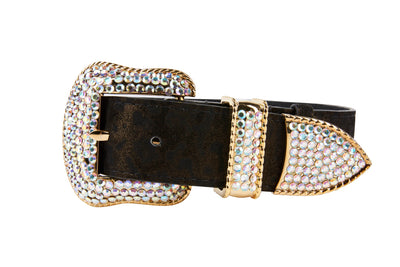 Dark Brown/Bronze Abstract Leopard Print Italian Leather Collar With