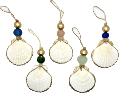 Gilded Scallop Coastal Holiday Ornament
