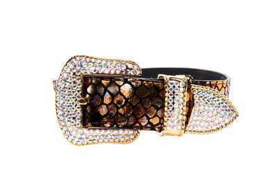Mermaid Style Embossed Italian Leather/Swarovski Collar by Allysa Payne Beverly Hills - product image 3 for Resin Society