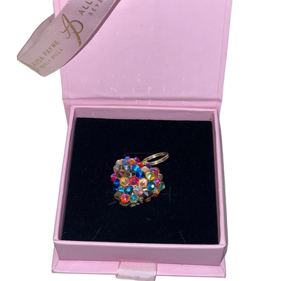 Puffy heart charm with multi color Swarovski crystals from Allysa Payne Beverly Hills