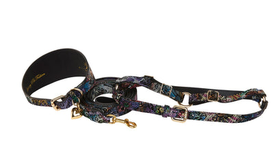 Floral/Lace Embossed Italian Leather 3” Wide Style Collar by Allysa Payne Beverly Hills - product image 2 for Resin Society