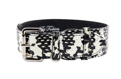 Black & White Snake/Classic Collar With Silver Hardware by Allysa Payne Beverly Hills - main product image for Resin Society