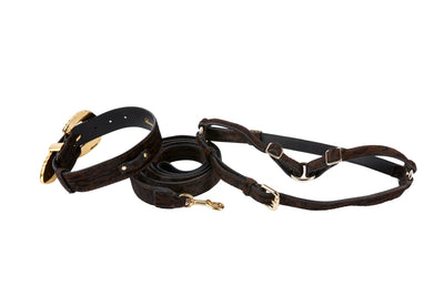 Dark Leopard Hair On Hide Italian Leather