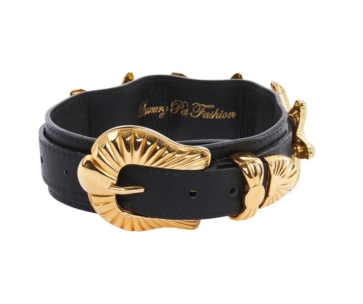 Black Italian Leather Starfish Collar by Allysa Payne Beverly Hills - product image 3 for Resin Society