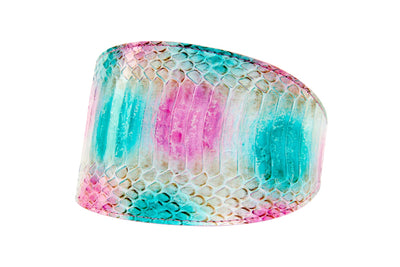 Turquoise, Fuchsia, Off White Snake 4” Wide Collar by Allysa Payne Beverly Hills - main product image for Resin Society