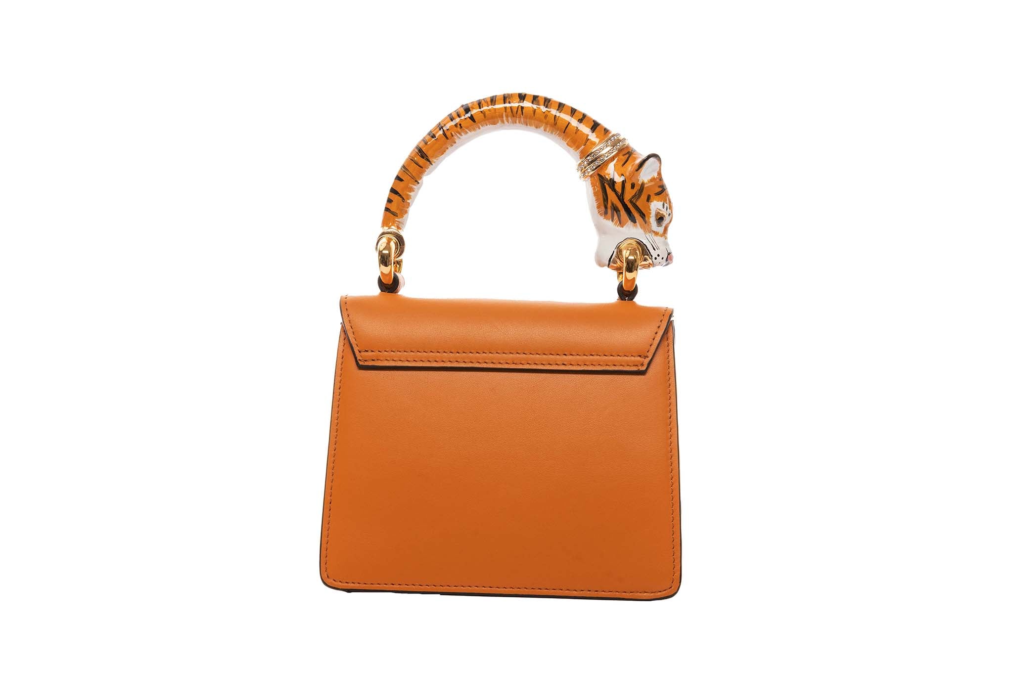Tiger Bag With Orange Italian Leather by Allysa Payne Beverly Hills - product image 4 for Resin Society