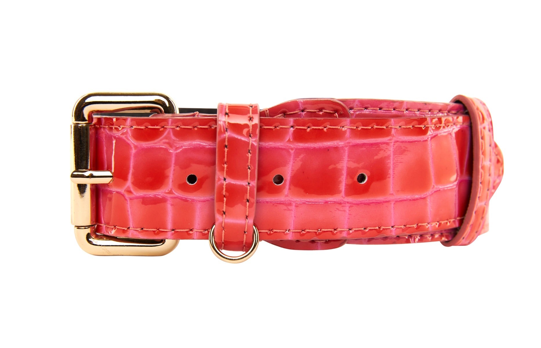 Orange & Pink Patent Leather Classic Collar