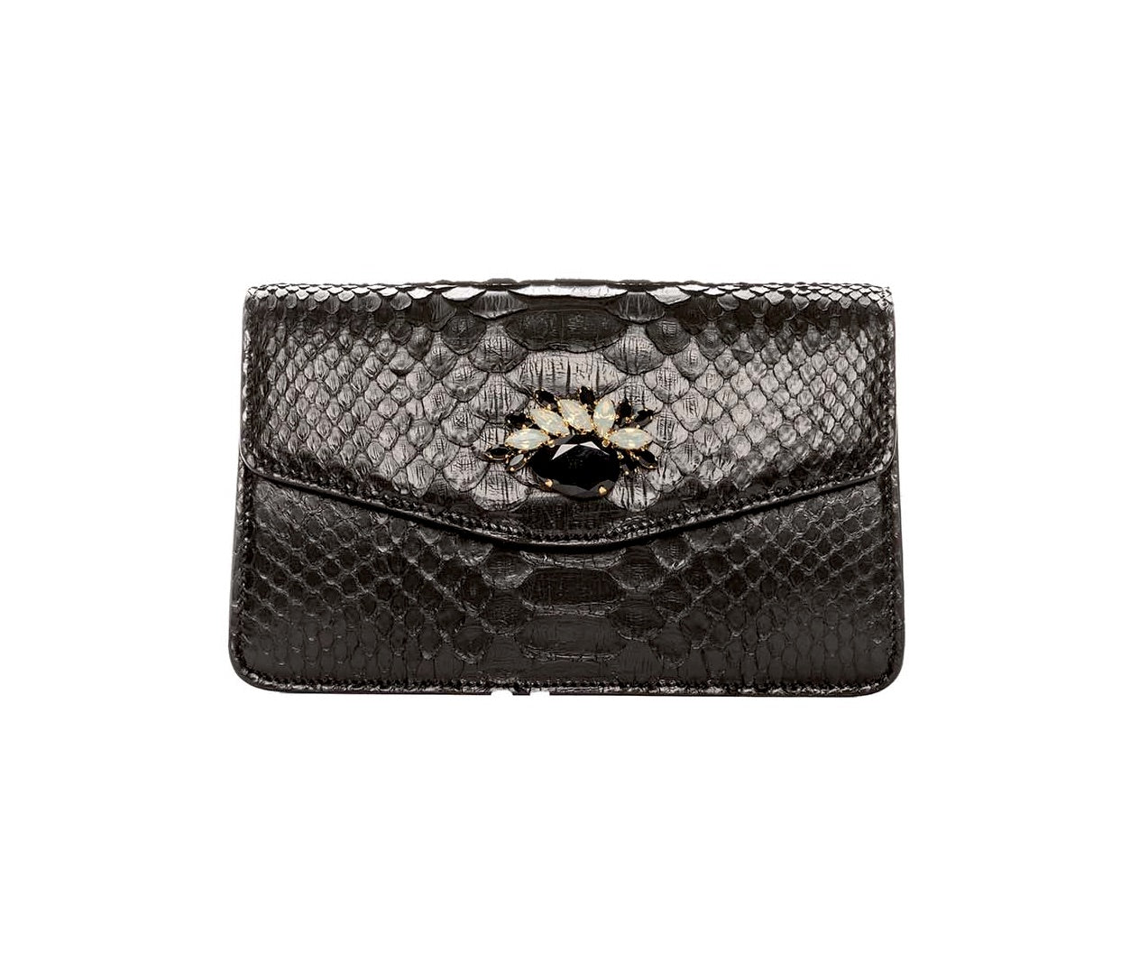 Classic Black Python Clutch by Allysa Payne Beverly Hills - main product image for Resin Society