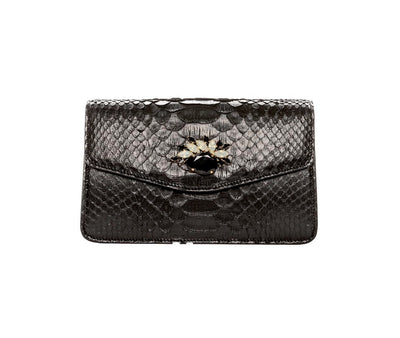 Classic Black Python Clutch by Allysa Payne Beverly Hills - main product image for Resin Society