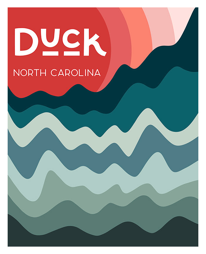 Destination: Duck - Modern Art Print showing abstract shapes and muted colors